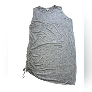 Ava & Viv Plus Heather Gray  Side Drawstring Tank Top Dress- 4XL